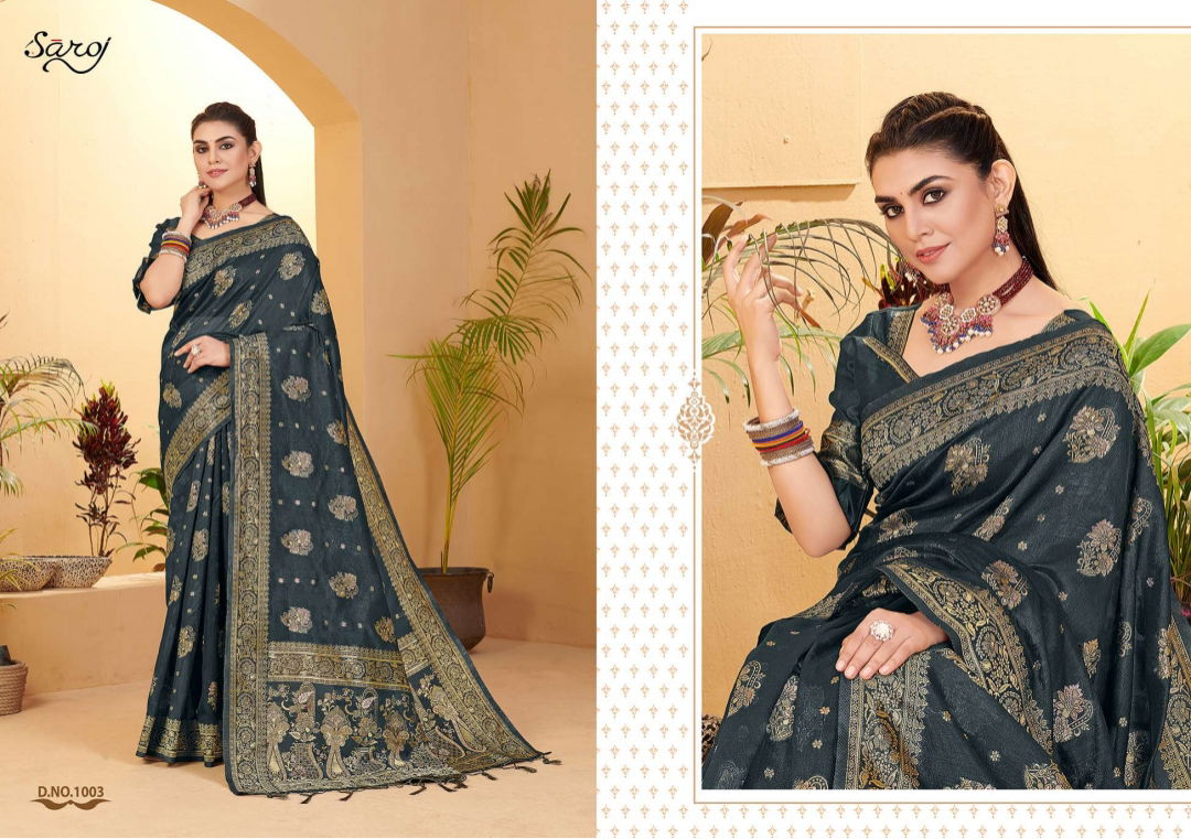 Saroj Andaaz Fancy Festive Wear Designer Cotton Silk Saree Collection